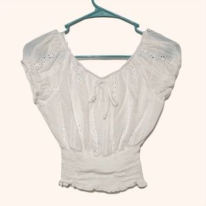 Love J Eyelet Crop Top